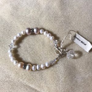 Pearls bracelet sterling silver crystal Swarovski